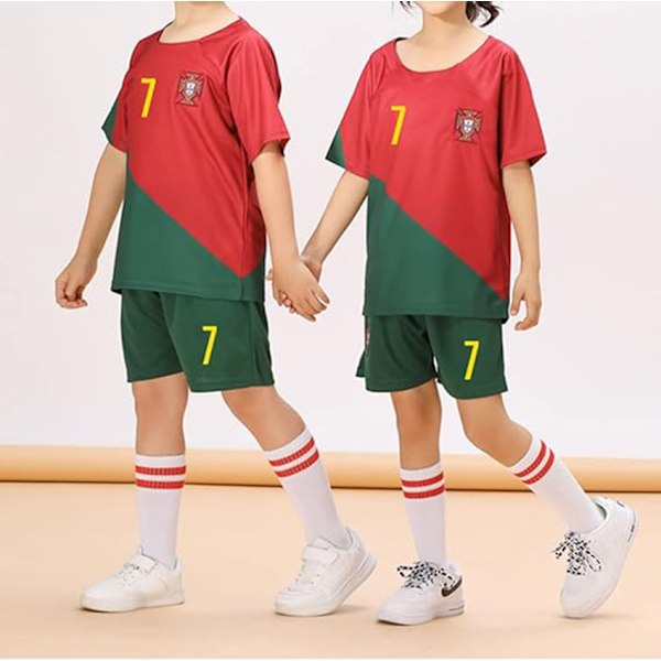 Fotbollströja nr 7, fotbollströja, barn ungdomströja strumpor fotbollströja kit set 26