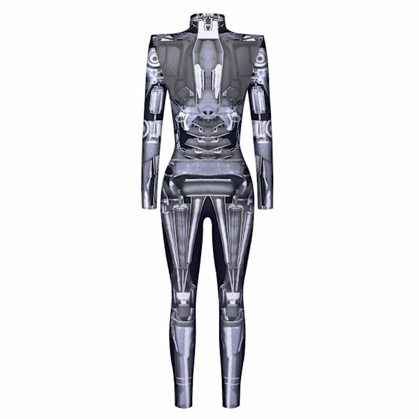 Halloween-asu Naisten Luuranko Cosplay Catsuit Hyppyasu Silver L