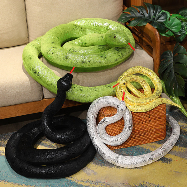Simuleringsjätte Python Plyschleksak Lång Orm Plyschleksak Dekorerad Yellow 200cm