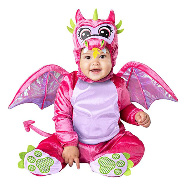 Unisex-babydjur Onesie-dräkt Tecknad djuroutfit Hemdräkt för barn Pink 100cm