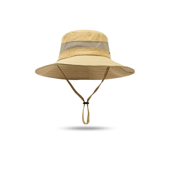 Solhatte til Mænd Sommerhat Bredbremmet Pakbar Cowboyhat Vandreture Fiskehatte Light Khaki