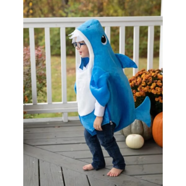 Barn Unisex Toddler Haj Kostume Karneval Fest Til Børn Kostumer Blue 110cm