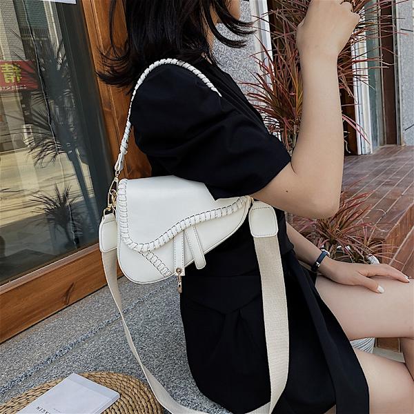 Dam Sadel Axelväska Clutch Plånbok Liten Crossbody Väska white