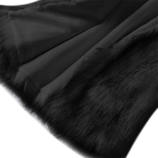 Vinterjakke for kvinner i kunstig pels, uten ermer black M
