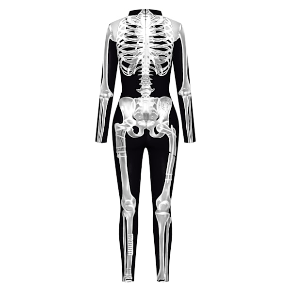 Mænd Halloween Skelet Jumpsuit, 3D Skull Cosplay Kostume L