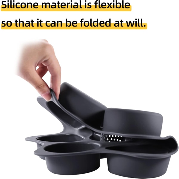 Silikon Hamburgerbrödform 7 håligheter brödform Non Stick Bakning Pannon-stick form Black