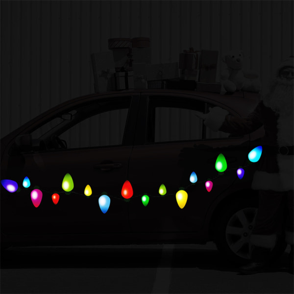 Julreflekterande bilmagneter Set Färgglada glödlampsmagneter med 12 st linjer