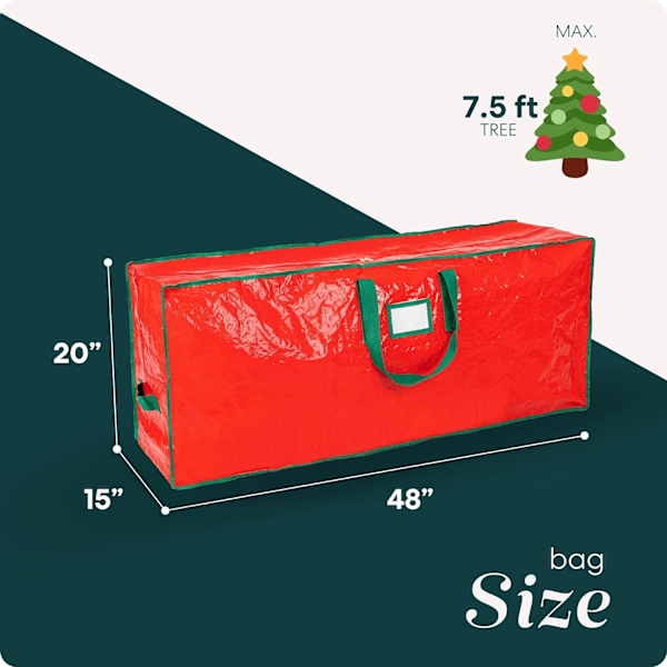 Förvaringsväska för julgran, Förvarar Konstgjord Julgran, Vattentätt Material 48*15*20inch;48*15