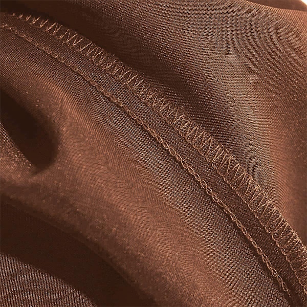 Kvinners Lange Satin Skjørt Silke Elegant Høy Midje Flare A-Line Midi Skjørt coffee M
