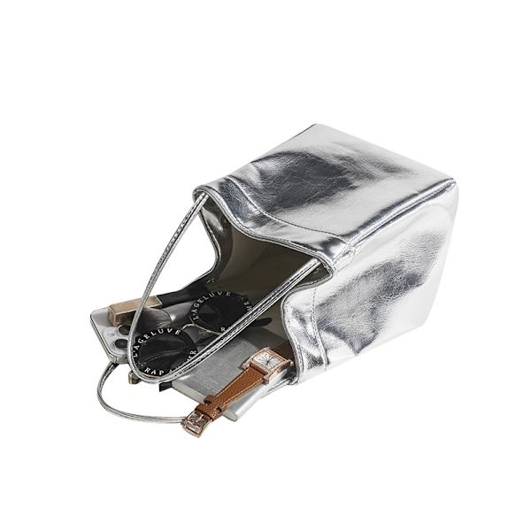 Luksuriøs Bucket Bag for Kvinner - Enkel Håndveske Silver