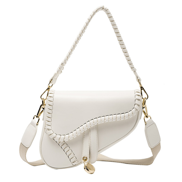 Dam Sadel Axelväska Clutch Plånbok Liten Crossbody Väska white