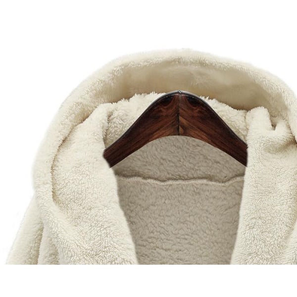Dam Vinter Fuzzy Fleece Coat, Öppen Front Hooded Cardigans Jacka Black 2XL