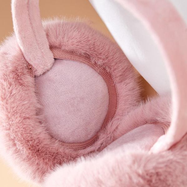 Ørevarmere Vinter, Ørevarmere Foldbare Bløde Plys Øremuffer pink