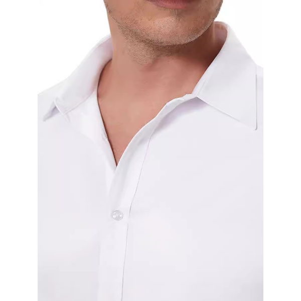 Miesten Pukeutumispaidat Ryppyynkestävät Pitkähihaiset Napit white 44