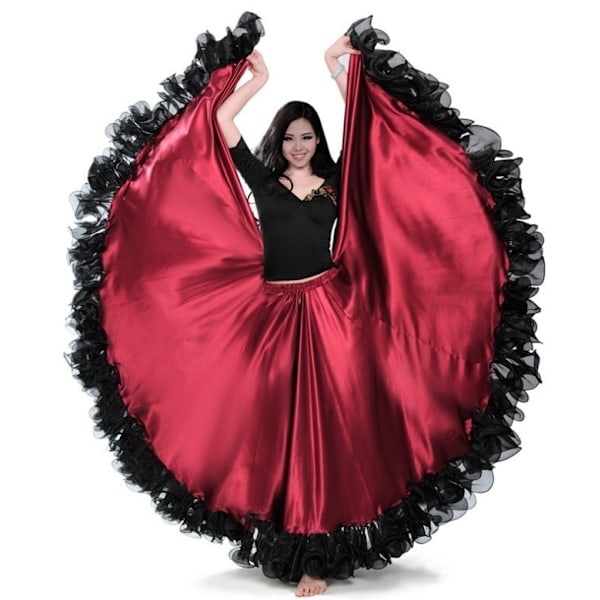 Elegantti tanssikilpailun pitkä helma tanssimekko latinalaiseen tanssiin red