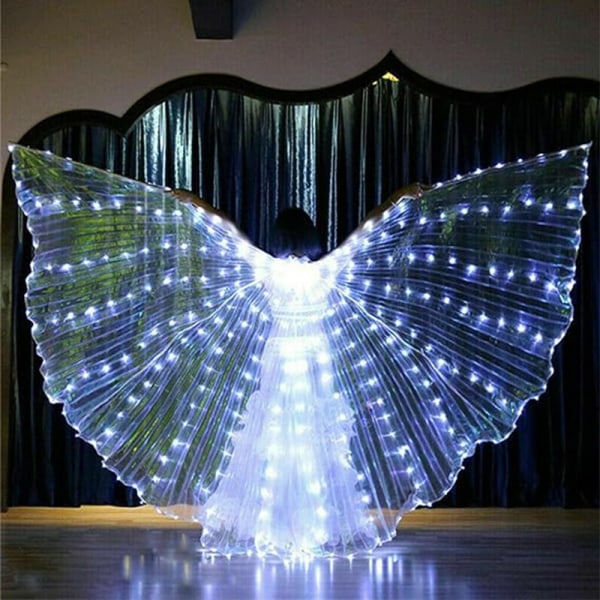 LED-lampor Belly Dance Wing, Butterfly Dance Isis-vingar för barn White