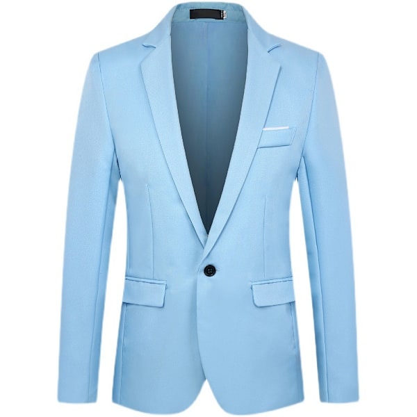 Herrar Slim Fit 2-delad Kostym, Kavaj, Byxor blue XL