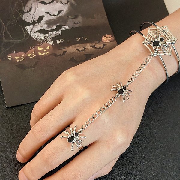 Sormusranneke naisille, käsikoru, lahja, Halloween-asu, cosplay silver style 1