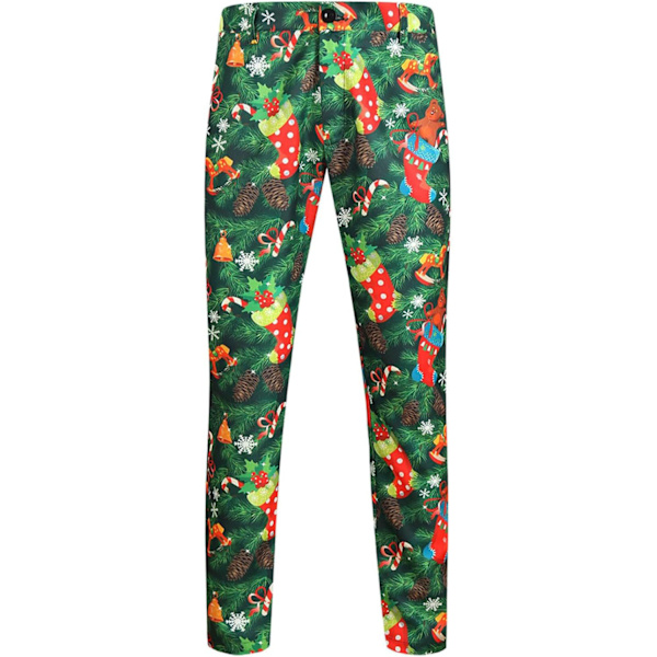 Herre Julekostume 2 Dele Juleferie Fest Tuxedo Dragter green 4XL