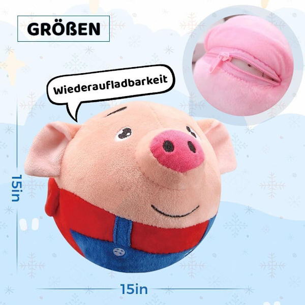 Aktivt Rörlig Plyschleksak för Husdjur, Interaktiv Kvittrande Rörlig Hund- och Kattleksak med Studsande Boll Rabbit Bluetooth