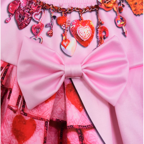 Flickor Rise Röd Kostym för Barn Prinsessan Bridget Rosa Hjärtklänning Cosplay Kläder pink 130