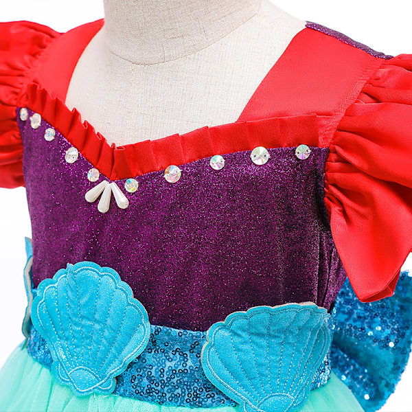 Babyflicka Sjöjungfru Sundress Sjöjungfru Prinsessa Tulleklänning Sekvenser Tutu Klänning Kjol 100cm