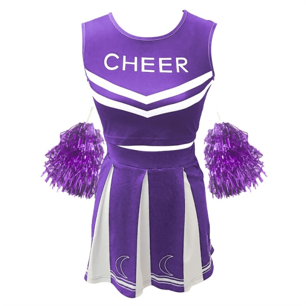 Cheerleading Performance- set för kvinnor för karnevalsfester Purple L