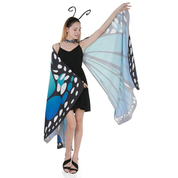 Butterfly Wing Cape Sjal med spetsmask och pannband color1
