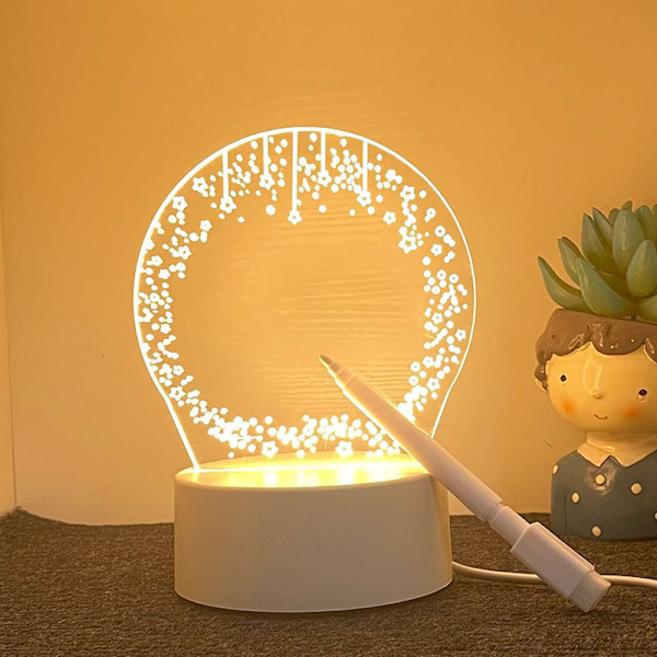 Notatbrett Kreativ LED Nattelys USB Meldingstavle Shape 3