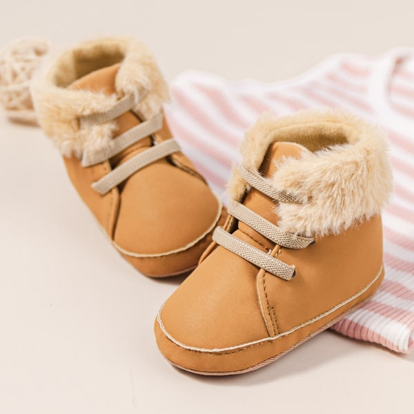 Baby Snow Boots Vinter Skor Spädbarn Pojkar Flickor Booties Halkfri Kallt Väder brown 13cm