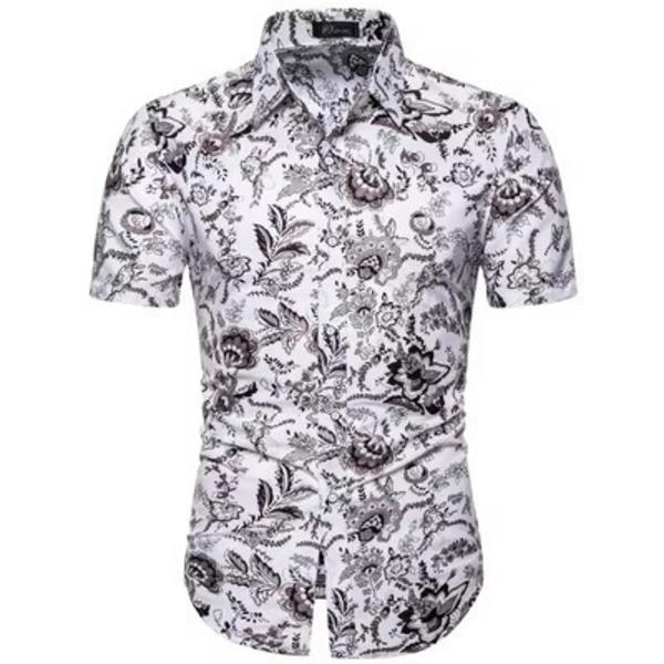 Menn's Kortsleevede Skjorter, Fasjonable Trykte style3 XL