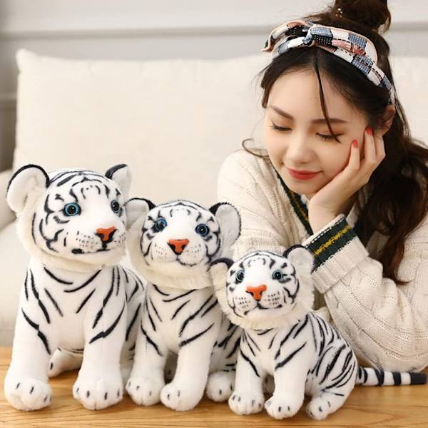 Plush Tiger Kosedyr white 24cm