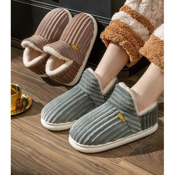 Halkskyddade plyschtofflor för hemmet, unisex molntofflor för kvinnor och män brown 42-43