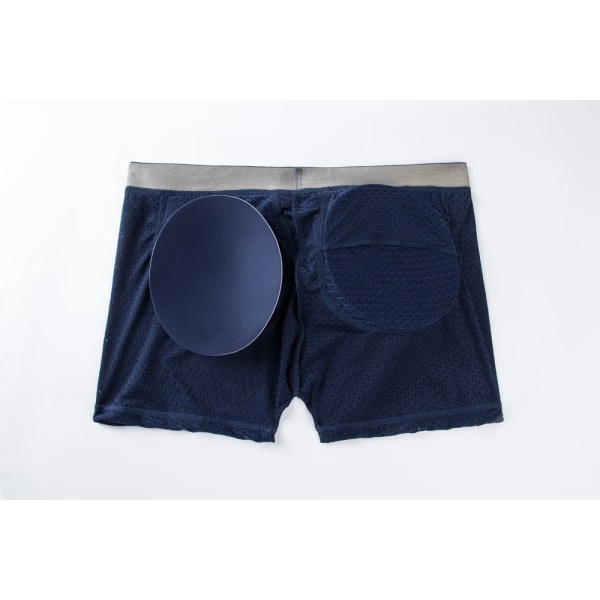 Mænds Underbukser Boxer Mesh Mænds Polstrede Underbukser med Hoftepads Dark Blue L