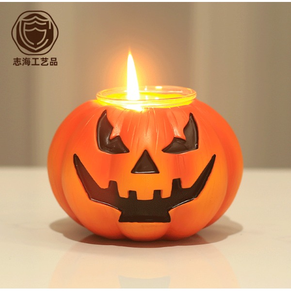Halloween-lysestakelys med gresskarfjes, Skummel Borddekorasjon