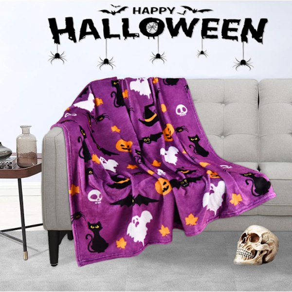 Halloween-filt, Flanellfilt för Soffa, Säng, Mjuk och Varm Filt 150*200