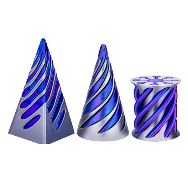 3 Pakker Umulige Kegler, Spiralkegle Fidget Legetøj Umulig Pyramide Gennemtrængning Legetøj dark blue