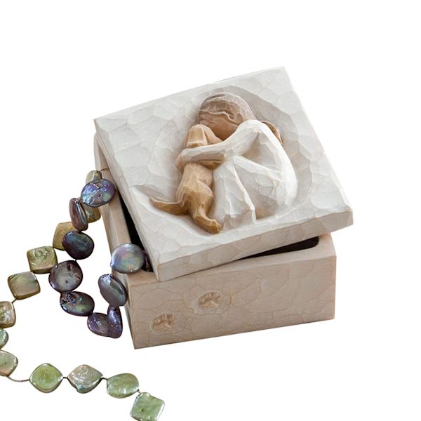 Willow Tree Vennskapsminneboks Square dog box