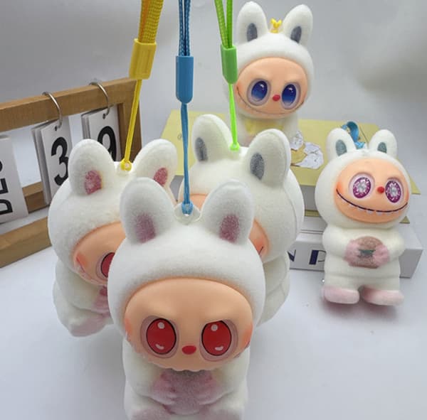 6-pack Vinylfigur Squishy Leksaker Långsamt Stigande Stressleksak White