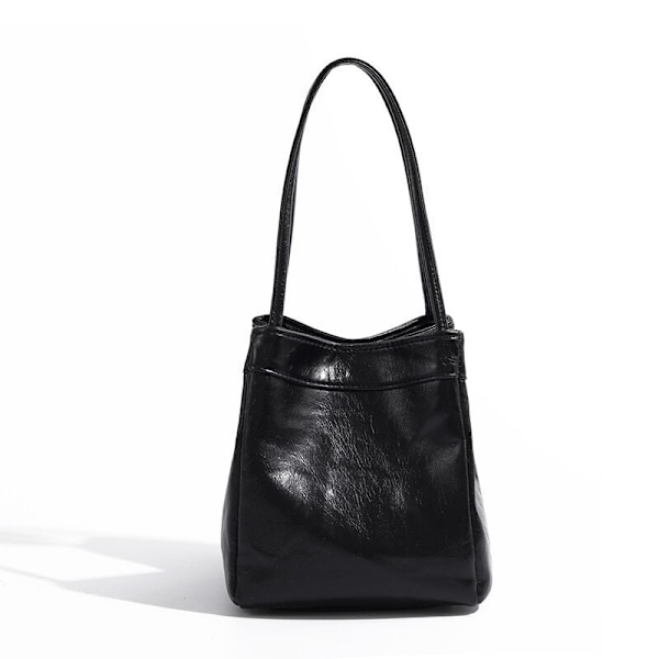 Luksuriøs Bucket Bag for Kvinner - Enkel Håndveske Black