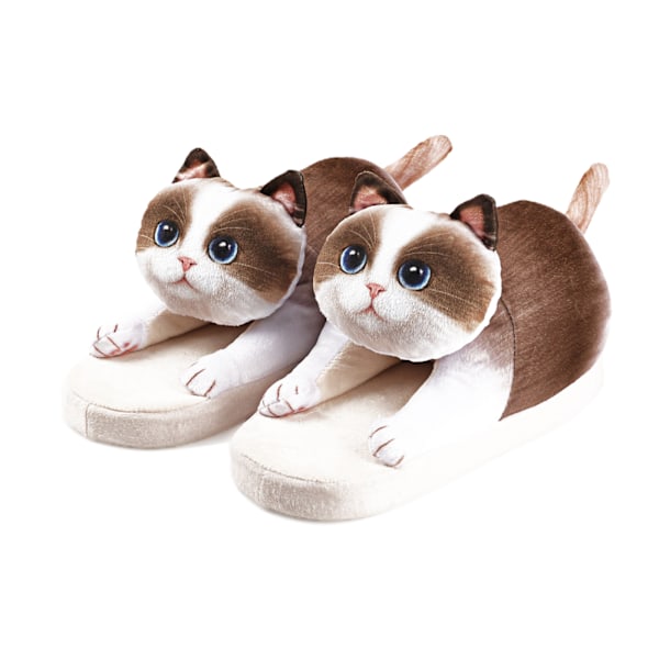 Myke Katt-Topplapper for Kvinner, Komfortable Plysj Varme Slip-on Topplapper Ragdoll cat Ragdoll cat