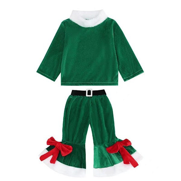 Julekostyme for jenter, Santa Claus-antrekk for jenter green 110cm