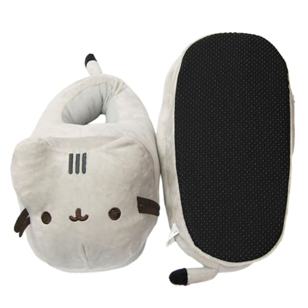 Myke Katt-Topplapper for Kvinner, Plysj Varme Slip-on Topplapper Smiles