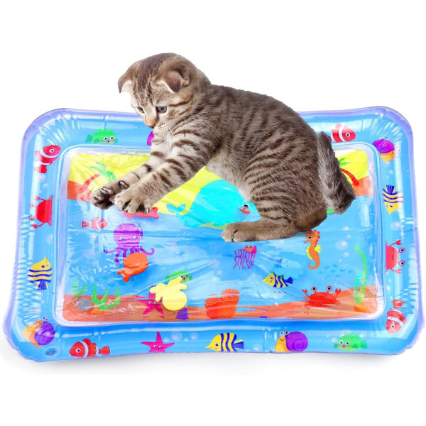 Thickened Sensory Water Playmat for Cats, Water Sensor Playmat with Fish for Cool