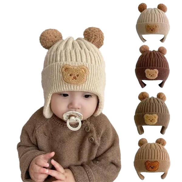 Vauvan Beanie-Pipo, Vauvan ja Taaperon Talvinen Lämmin Neulepipo light khaki