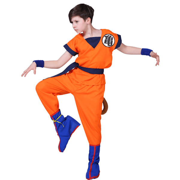 Barn Son Goku Cosplay Kostyme Gutter Karneval Festdrakt M