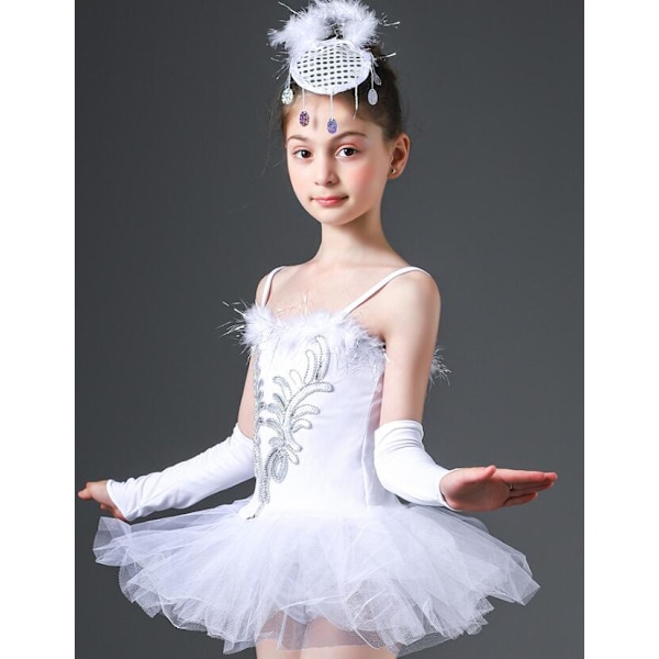 Jente Sekvens Perler Ballet Dans Tutu Kjole Leotard Ytelse 140cm