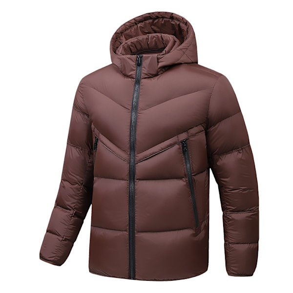Herrarnas Snap Front Pufferjacka brown L