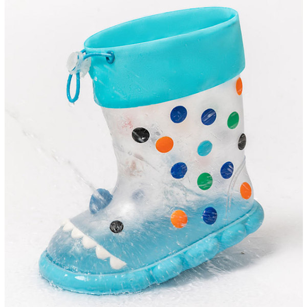 Barn transparenta regnkläder Baby Boys Girl PVC utomhus tecknad haj blue 200