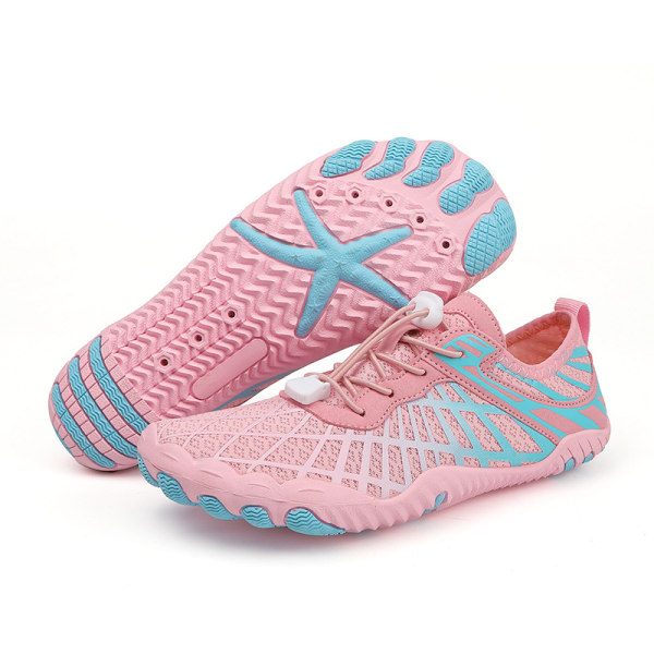 Hike Footwear Barefoot for Kvinner og Menn - Pustende & Sklisikre Sportslige Vannsko Pink Blue 44